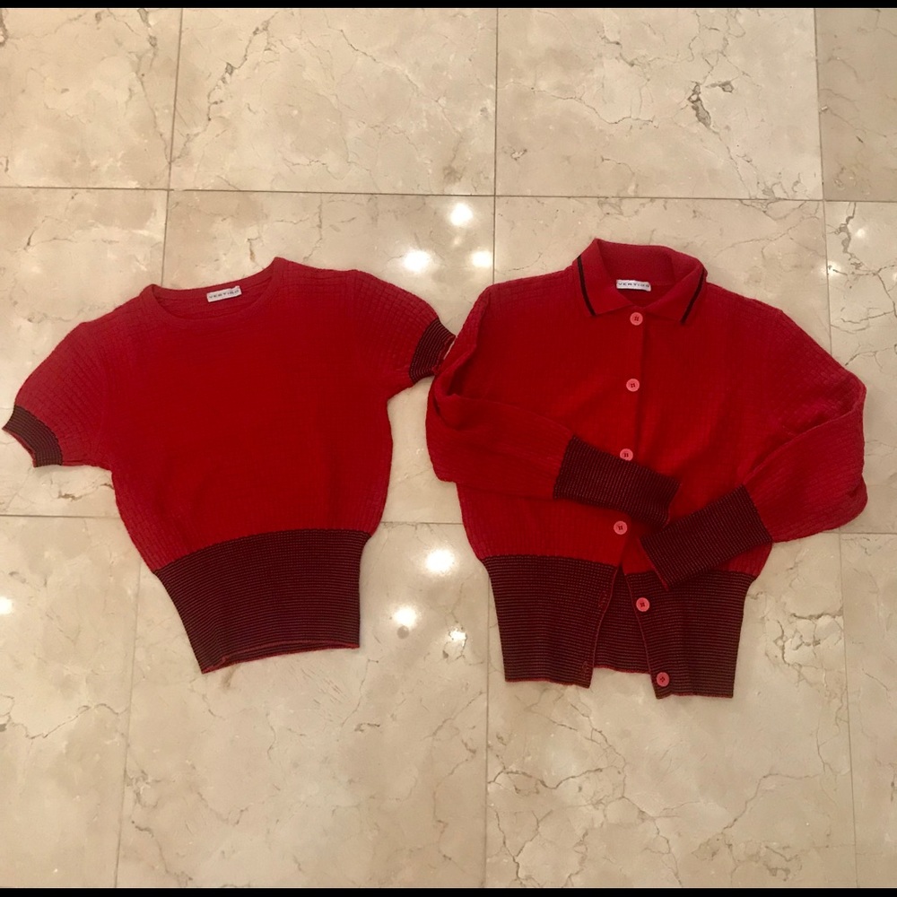 SWEATER SET VERTIGO Paris- short sleeve & Cardigan